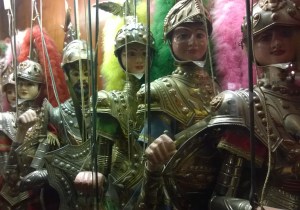 Traditional Sicilian puppets at Rustico's restaurant, Aberdeen